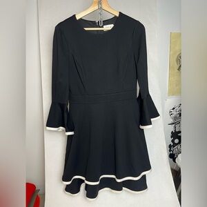Flirty Flare Sleeve Designer Black Dress